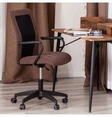 Компьютерное кресло TetChair Staff флок коричневый 6, ткань черная W-11
