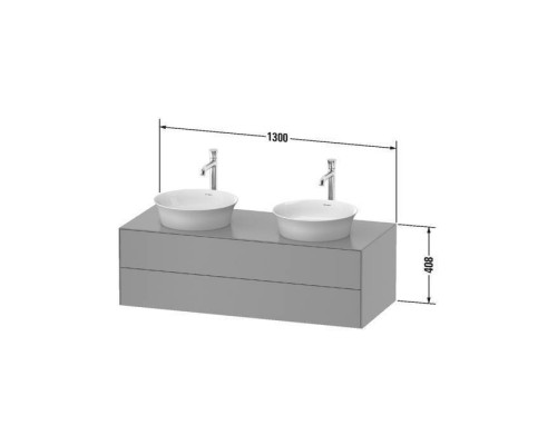Duravit White Tulip Тумбочка подвесная 130x55х40.8см., 2 раковины, 2 ящика, цвет: Nordic White HighGloss. WT4988BH4H4, 2362430079 Duravit White Tulip Тумбочка подвесная 130x55х40.8см., 2 раковины, 2 ящика, цвет: Nordic White HighGloss. WT4988BH4H4, 2362430079
