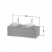 Duravit White Tulip Тумбочка подвесная 130x55х40.8см., 2 раковины, 2 ящика, цвет: Nordic White HighGloss. WT4988BH4H4, 2362430079