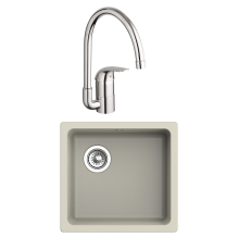 Комплект Мойка Rivelato Berkana BK-45 topazio + Смеситель Grohe Euroeco
