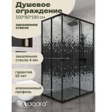 Душевая перегородка Niagara Eco NG-1018-14QBLACK (100x80x190 см)