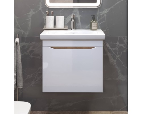 Тумба с раковиной Vigo Grani 60 подвесная, дуб золотой, раковина Como 60