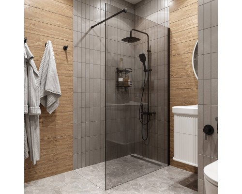 Душевая перегородка DIWO Орёл 110 см, профиль черный матовый