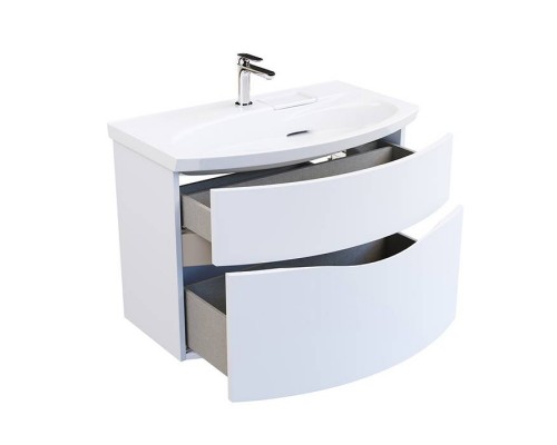 Kerama Marazzi Riva Тумба подвесная 80см, с раковиной, цвет: белый матовый. RV.wb.80,  RV.80\WHT.M