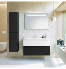 Burgbad Fiumo Комплект подвесной мебели 102х49х61см, с раковиной на 1 отв., ручки черные матовые, цвет: белый матовый / Graphit Softmatt. SFXN102F3958FOT02G0200C0001*1