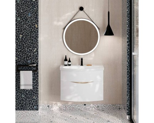 Kerama Marazzi Riva Тумба подвесная 80см, с раковиной, цвет: белый матовый. RV.wb.80,  RV.80\WHT.M
