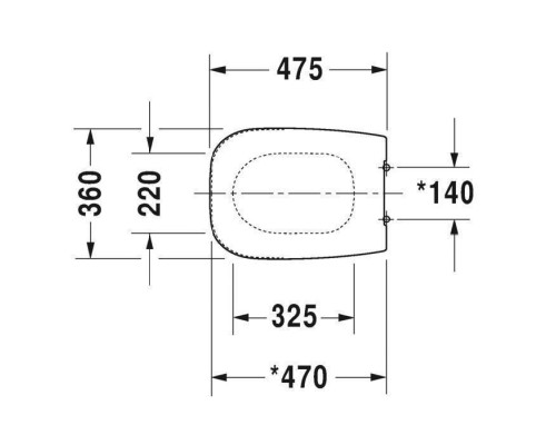 Duravit  D-Code Сиденье для унитаза удлиненное, петли нерж сталь, цвет: белый. 0067410000