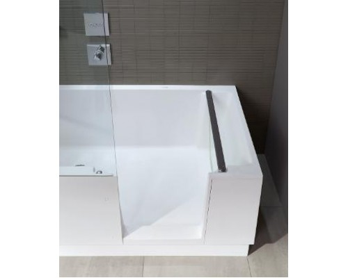 DURAVIT Shower + Bath Bathtub Ванна 170х75хh210.5см, прямоугольная с входной дверью и душевой шторкой ЗЕРКАЛЬНОЙ, SX - левосторонняя, цвет: белый. 700403000100000,  791246000001000
