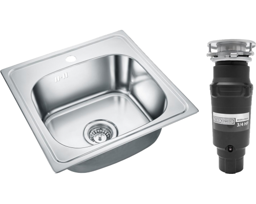 Комплект Мойка кухонная Emar Steel 130A + Измельчитель Bone Crusher BC 910-SL-Slim Line