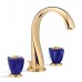 THG Pуtale de cristal bleu Смеситель для раковины, 3 отв., цвет: золото/синий хрусталь. U6B-F01-151