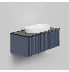 Тумба под раковину со столешницей La Fenice Terra 100 подвесная, blu grigio, столешница белый мрамор