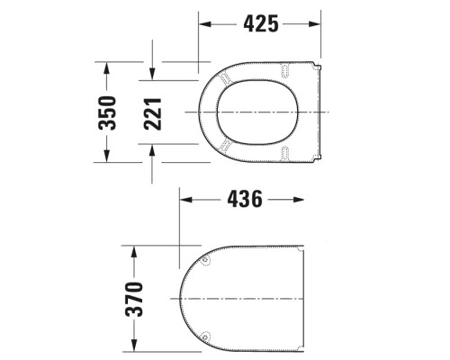 Duravit Starck 3 Сиденье с крышкой, цвет: белый/нержавеющая сталь. 0063810000