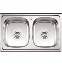 Мойка кухонная Ledeme L98050B, двойная, хром