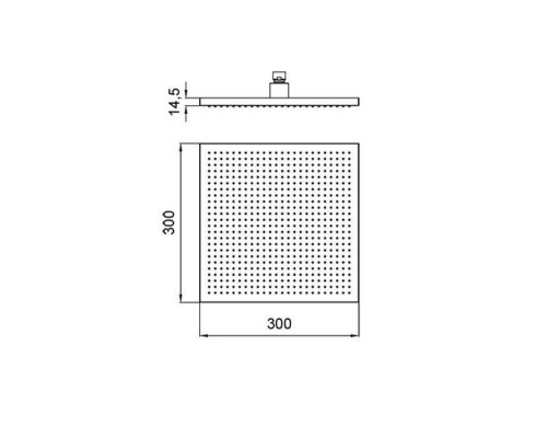 Almar Velvet Rain Верхняя душевая лейка 30х30см (без держателя), цвет: черный металл брашированный PVD. E044278.AB