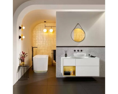 VilleroyBoch Artis Раковина 43х43х12.5см., накладная, без отв., без перелива, TitanCeram, цвет: альпийский белый. 41794301