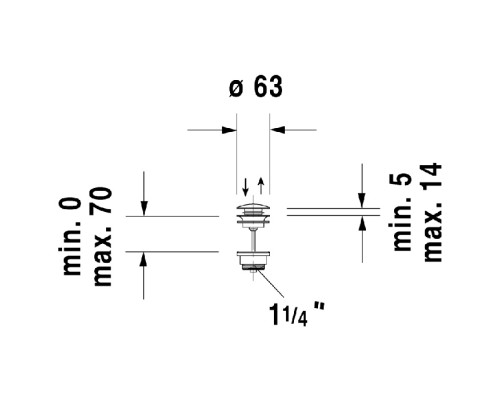 Duravit Architec Выпуск для раковины, нажимной, с переливом, цвет: хром. 0050521000