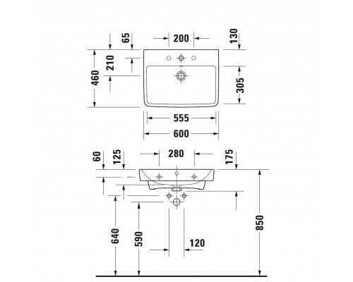 Duravit #1 Раковина 60х46см., подвесная, 1 отв., цвет: белый глянцевый. 23756000002 Duravit #1 Раковина 60х46см., подвесная, 1 отв., цвет: белый глянцевый. 23756000002