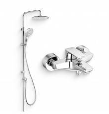 Душевой комплект Смеситель Kludi Pure Style 406810575 хром + Стойка Freshline dual shower system 6709005-00