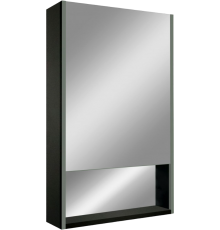 Зеркало-шкаф Art Max Foggia AM-Fog-600-800-1D-L-DS-F-Nero 60х80, черное, с подсветкой