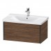 Duravit XViu Тумба подвесная 81x46.9x40.5см, с раковиной, 1 ящик, цвет: walnut dark/черный матовый. 2332850000,  XV40160B221