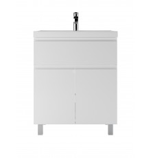 Тумба с раковиной Домино Graffo 70 напольная, белая, раковина Bazis