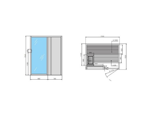 Effegibi Yoku S Door Био-Сауна 174x132х214см, угловая SX, цвет: черный орех. BI 70 20 0020 Effegibi Yoku S Door Био-Сауна 174x132х214см, угловая SX, цвет: черный орех. BI 70 20 0020