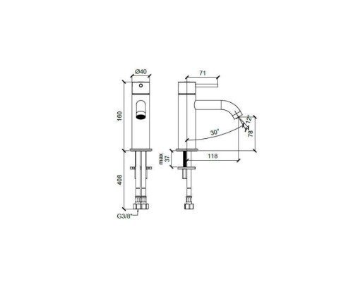 Almar Mixers Смеситель для раковины, 1 отв., без донного клапана, цвет: латунь брашированная PVD. E214000.HB Almar Mixers Смеситель для раковины, 1 отв., без донного клапана, цвет: латунь брашированная PVD. E214000.HB