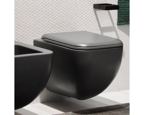 Duravit Happy D.2 Plus Унитаз подвесной rimless 36.5x54см, , вкл. крепление Durafix, с покрытием WG, цвет: антрацит матовый. 22220989001