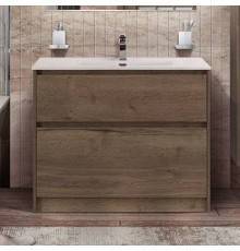 Тумба с раковиной BelBagno Kraft 100 напольная, rovere tabacco, раковина BB1000ETL