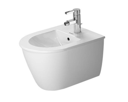 Duravit Darling New Биде подвесное компакт с перел., с плоскостью под смес., вкл. крепление Durafix, 36.5x48.5см, Цвет: Белый. 2256150000