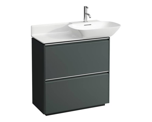 Laufen INO Тумба под раковину 77x35x78см, напольная, 2 ящика, ручки из анодированного алюминия, цвет: интенсивный серый. 8.1330.1.000.104.1,  4.0300.2.110.266.1