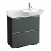 Laufen INO Тумба под раковину 77x35x78см, напольная, 2 ящика, ручки из анодированного алюминия, цвет: интенсивный серый. 8.1330.1.000.104.1,  4.0300.2.110.266.1