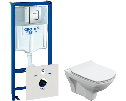 Комплект Унитаз подвесной Cersanit Carina XL Clean On DPL EO slim + Инсталляция Grohe Rapid SL 38772001 3 в 1 с кнопкой смыва + Шумоизоляция 37131000 Комплект Унитаз подвесной Cersanit Carina XL Clean On DPL EO slim + Инсталляция Grohe Rapid SL 38772001 3 в 1 с кнопкой смыва + Шумоизоляция 37131000