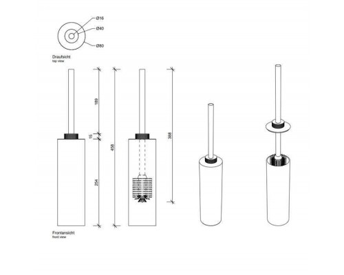 Decor Walther Club SBG Туалетный ершик, напольный, цвет: золото матовое. 0854582
