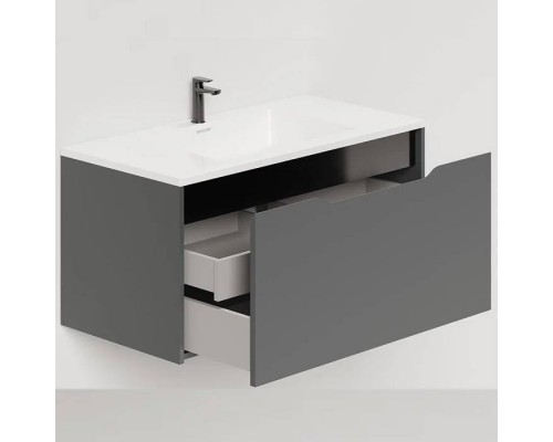 Salini Smile Тумба подвесная 80х50х48.5см., с раковиной, цвет: Anthracite. S800AON203