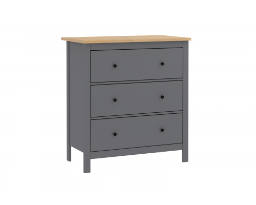 Комод Шведский стандарт Сага 90 3 ящика, серый, ясень