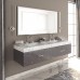 VITAGE milldue edition HILTON Тумба подвесная 180х56х32см, мраморная столешница с 2 раковинами, отделка: стекло twill smoke. 5802.93, 7339.93 SX, 7339.93 DX, 4356.180.T06.3.2