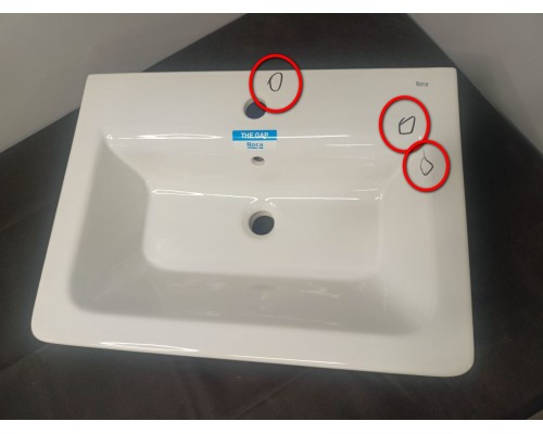 SaleRoca327472000 The Gap Раковина накладная 600x440х165(40) мм, с отв. под смес., с отв. перелива Sale327472000_1072