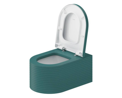 Duravit Millio Унитаз подвесной, 37х57см.,  декор Grooves, крепление в компл., цвет: аквамарин матовый. 250509FA