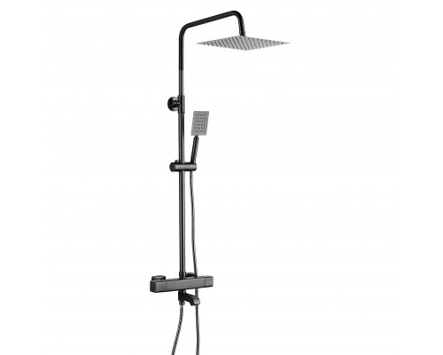 Душевая стойка Shevanik S3096T, с термостатом, оружейная сталь