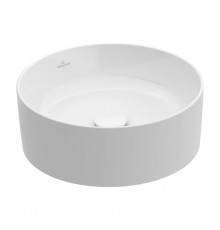 VilleroyBoch Collaro Раковина накладная 400*400*145h, без отв. под смеситель, без перелива, TitanCeram, цвет альпийский белый    . 4A184001