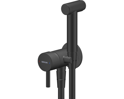 Гигиенический душ Sancos Atom SC2001MB со смесителем, С ВНУТРЕННЕЙ ЧАСТЬЮ, черный матовый Гигиенический душ Sancos Atom SC2001MB со смесителем, С ВНУТРЕННЕЙ ЧАСТЬЮ, черный матовый