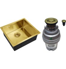 Комплект Мойка Zorg Inox PVD SZR-4844 bronze + Измельчитель ZR-75 D BRONZE