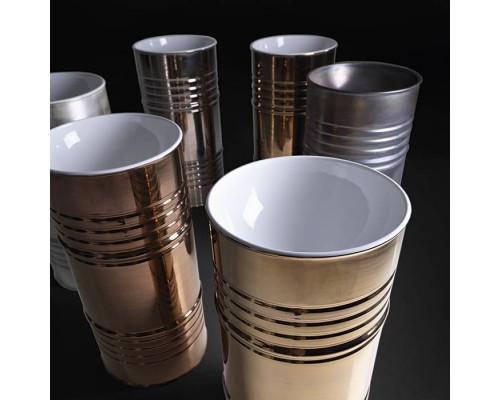 Kerasan Artwork Barrel Раковина 45х90 см, без отв., напольная, слив в пол, в комплекте сифон, цвет: белый / золото. 4742K39