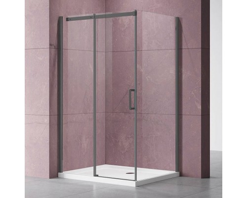 Душевой уголок Vincea Dice VSR-4D1013CLGM 130х100, профиль вороненая сталь, стекло прозрачное