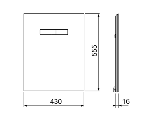 TECElux  Комплект для установки стандартного унитаза с верхней панелью 430times;555times;16 мм, с механическим блоком управления стекло цвет: белый. 9650000,  9650100