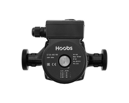 Насос циркуляционный Hoobs CT 25-40S 180мм 65Вт 1х220В 50Гц (с гайками). 08101H Насос циркуляционный Hoobs CT 25-40S 180мм 65Вт 1х220В 50Гц (с гайками). 08101H