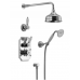 HUBER Victorian Комплект:термостатический смеситель c запорным вентилем,переключатель,верхний душ Easy Clean,ручной душ со шлангом на держателе,вывод, цвет: хром. 913.VT02H.CR
