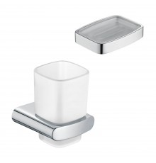 Набор Стакан Keuco Elegance new 11650 019000 хром + Мыльница 11655 019001 хром
