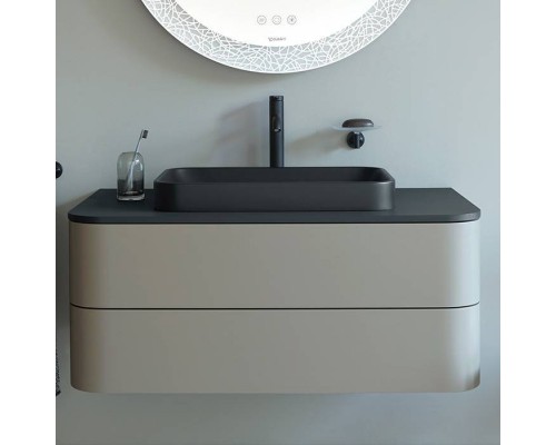 Duravit Happy D.2 Plus Тумба подвесная 100x55x40.8см с раковиной, 2 ящика, цвет: stone grey satin matt/Anthracite matt. 2359601300, HP497109292, HP031E08080 Duravit Happy D.2 Plus Тумба подвесная 100x55x40.8см с раковиной, 2 ящика, цвет: stone grey satin matt/Anthracite matt. 2359601300, HP497109292, HP031E08080